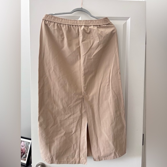 Zara Camel Track Skirt with Dark Blue Side Striped Accents - Picture 4 of 5